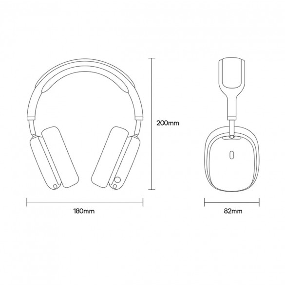 Baseus Bowie H2 ANC trådlösa on-ear hörlurar - grå