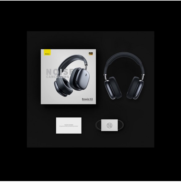 Baseus Bowie H2 ANC trådlösa on-ear hörlurar - grå