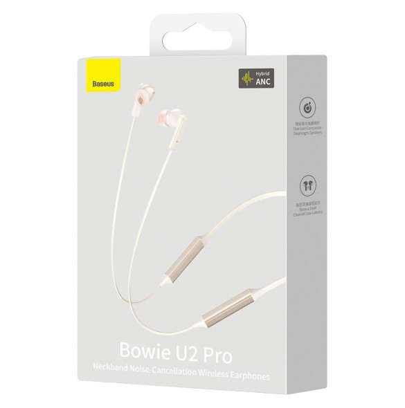Baseus Bowie U2 Pro TWS ANC trådlösa Bluetooth-hörlurar - kräm och vit