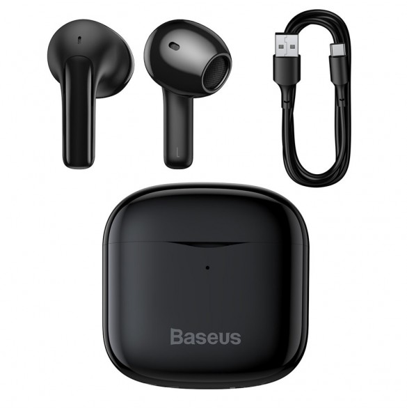 Baseus E3 Wireless Bluetooth 5.0 TWS Öronsnäckor Vattentät IP64 Svart (NGTW080001)