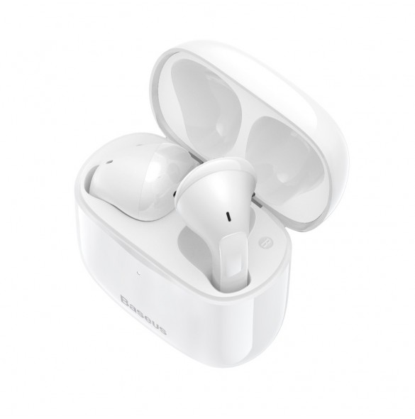 Baseus E3 Wireless Bluetooth 5.0 TWS Öronsnäckor Vattentät IP64 Vit (NGTW080002)