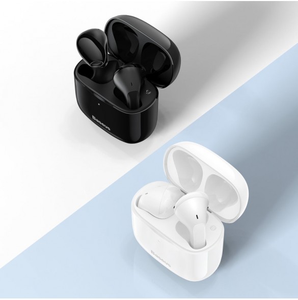 Baseus E3 Wireless Bluetooth 5.0 TWS Öronsnäckor Vattentät IP64 Vit (NGTW080002)