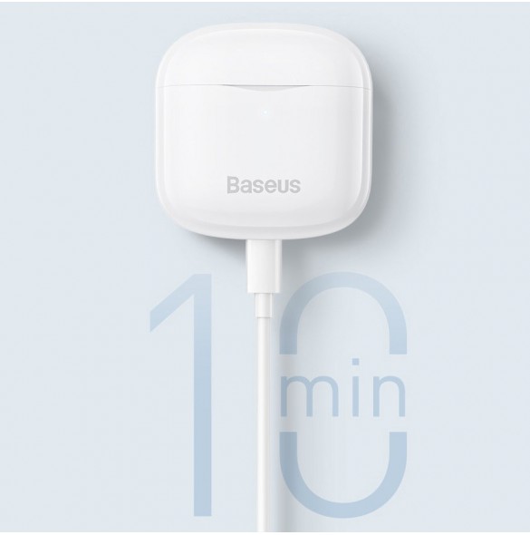 Baseus E3 Wireless Bluetooth 5.0 TWS Öronsnäckor Vattentät IP64 Vit (NGTW080002)