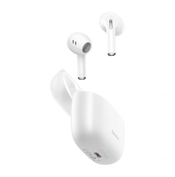 Baseus E8 Wireless Bluetooth 5.0 TWS Öronsnäckor Vattentät IPX5 Vit (NGE8-02)