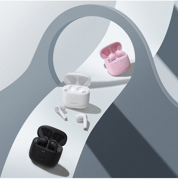 Baseus E8 Wireless Bluetooth 5.0 TWS Öronsnäckor Vattentät IPX5 Vit (NGE8-02)