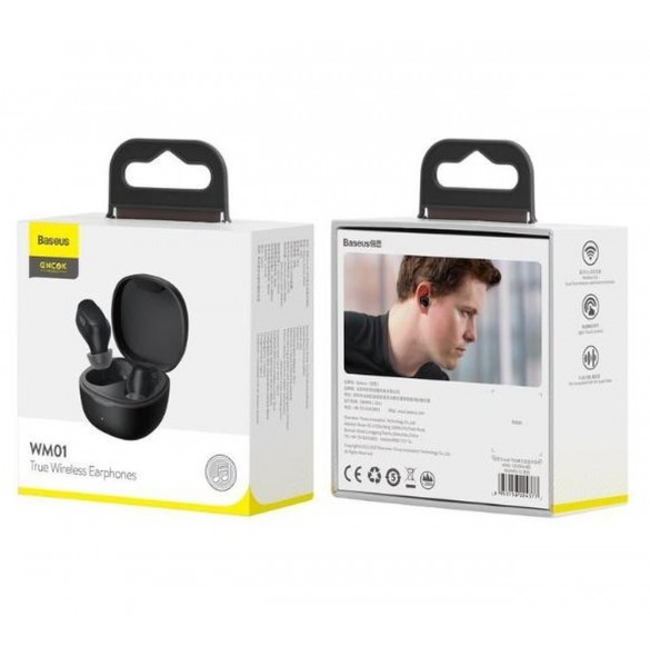 Baseus Encok TWS Bluetooth 5.3 trådlösa hörlurar Svart (WM01)(NGTW240001)