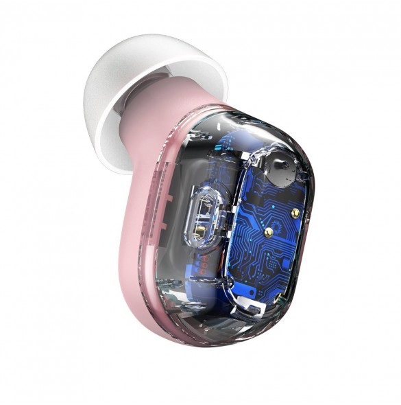 Baseus Encok WM01 TWS trådlösa in-ear Bluetooth 5.3 hörlurar Rosa uppgraderad version (NGTW240004)