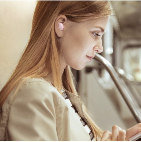 Baseus Encok WM01 TWS trådlösa in-ear Bluetooth 5.3 hörlurar Rosa uppgraderad version (NGTW240004)