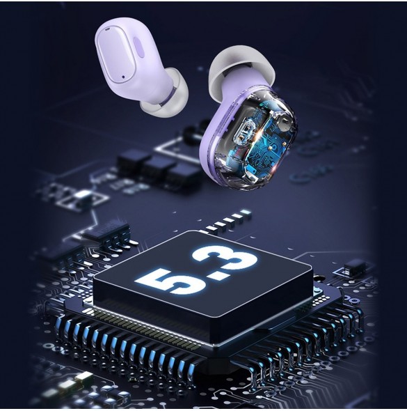 Baseus Encok WM01 TWS trådlösa in-ear Bluetooth 5.3 hörlurar Rosa uppgraderad version (NGTW240004)