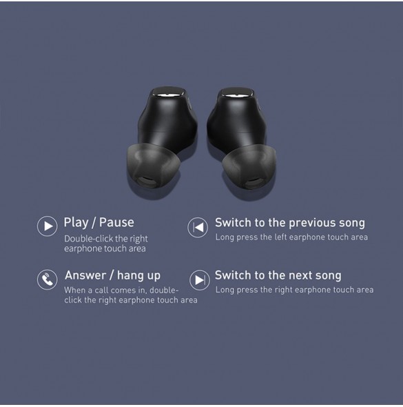 Baseus Encok WM01 TWS trådlösa in-ear Bluetooth 5.3 hörlurar Rosa uppgraderad version (NGTW240004)