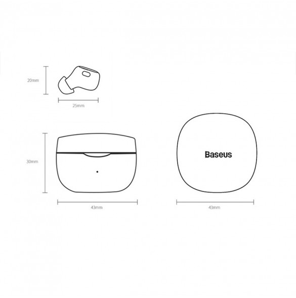 Baseus Encok WM01 TWS trådlösa in-ear Bluetooth 5.3 hörlurar Rosa uppgraderad version (NGTW240004)