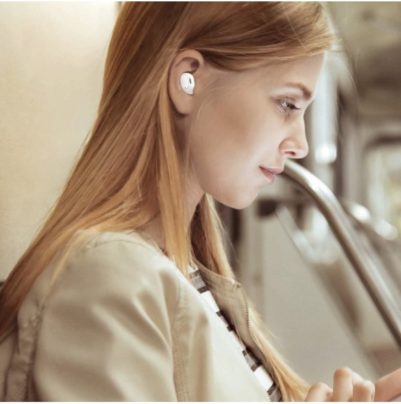 Baseus Encok WM01 TWS trådlösa in-ear Bluetooth 5.3 hörlurar vit uppgraderad version (NGTW240002)