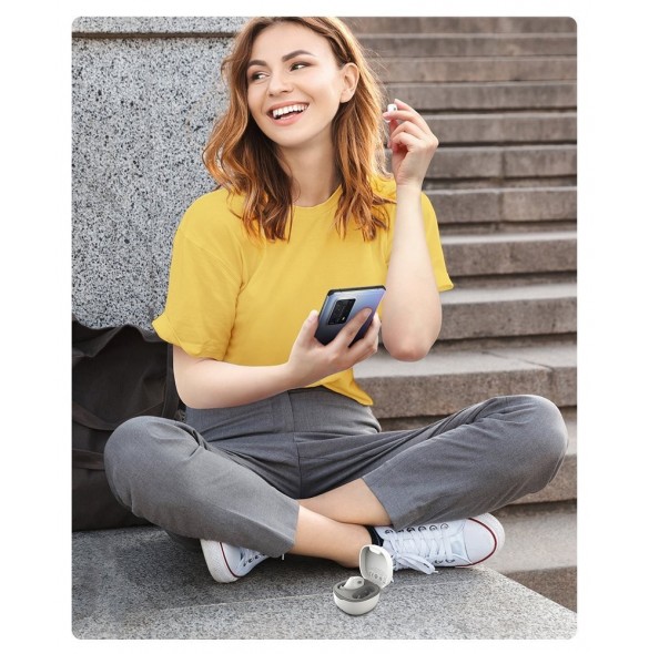 Baseus Encok WM01 TWS trådlösa in-ear Bluetooth 5.3 hörlurar vit uppgraderad version (NGTW240002)