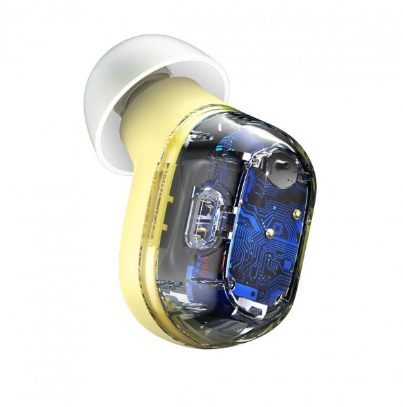 Baseus Encok WM01 TWS trådlösa in-ear Bluetooth 5.3 hörlurar Gul uppgraderad version (NGTW240011)