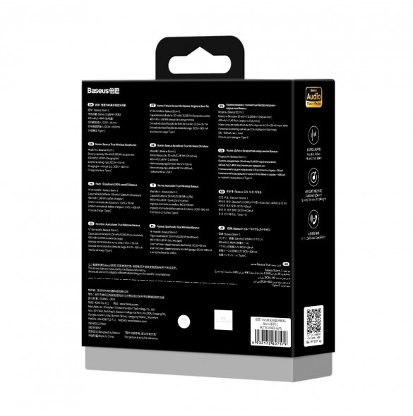 Baseus Storm 1 trådlösa bluetooth 5.2 TWS in-ear-hörlurar med ANC / ENC vit (NGTW140202)