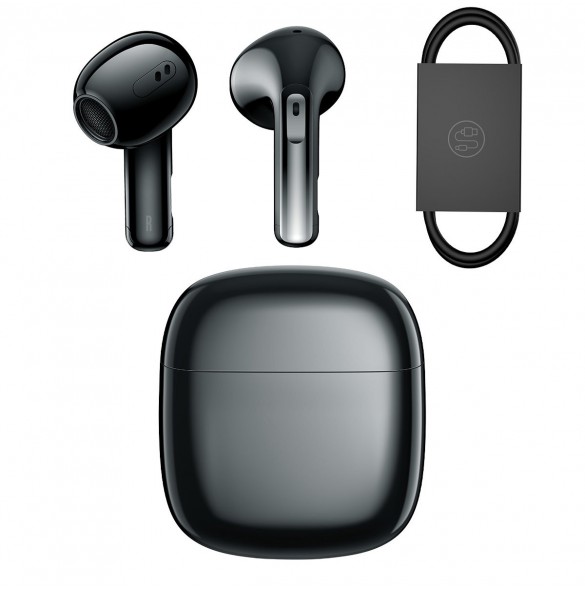 Baseus Storm 3 trådlösa bluetooth 5.2 TWS hörlurar med ANC svart (NGTW140101)
