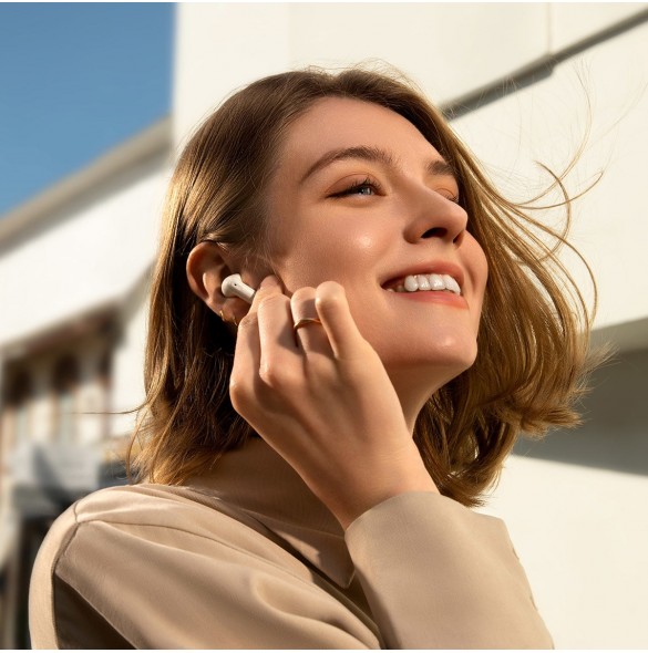 Baseus Storm 3 trådlösa bluetooth 5.2 TWS hörlurar med ANC vit (NGTW140102)