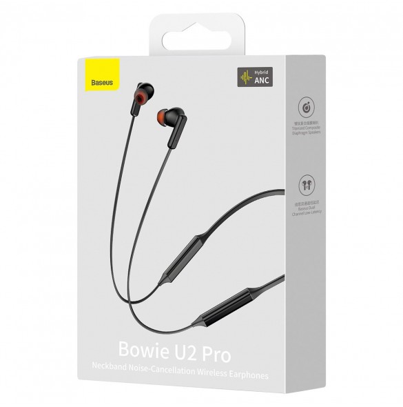 TWS ANC Baseus Bowie U2 Pro trådlösa Bluetooth-hörlurar - svarta