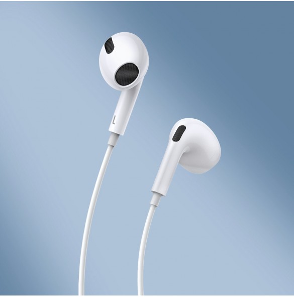 Baseus Encok H17 3,5 mm minijack trådbundna hörlurar vita (NGCR020002)