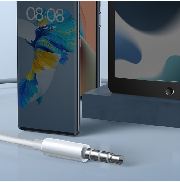 Baseus Encok H17 3,5 mm minijack trådbundna hörlurar vita (NGCR020002)