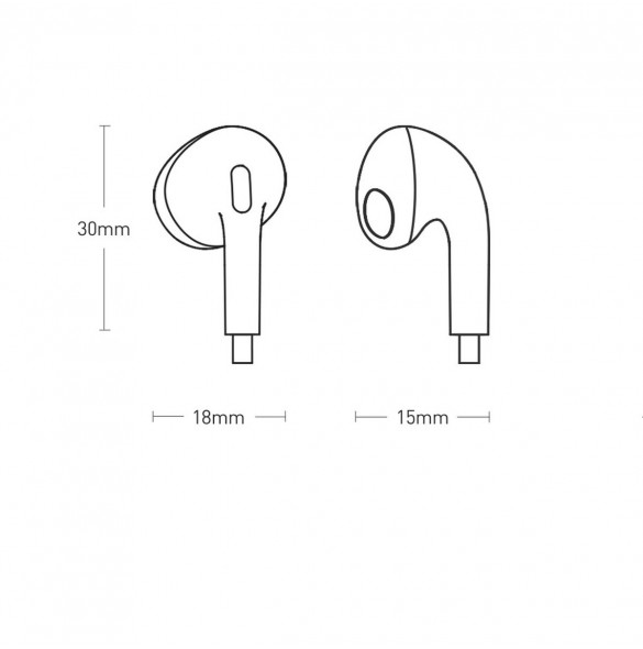 Baseus Encok H17 3,5 mm minijack trådbundna hörlurar vita (NGCR020002)