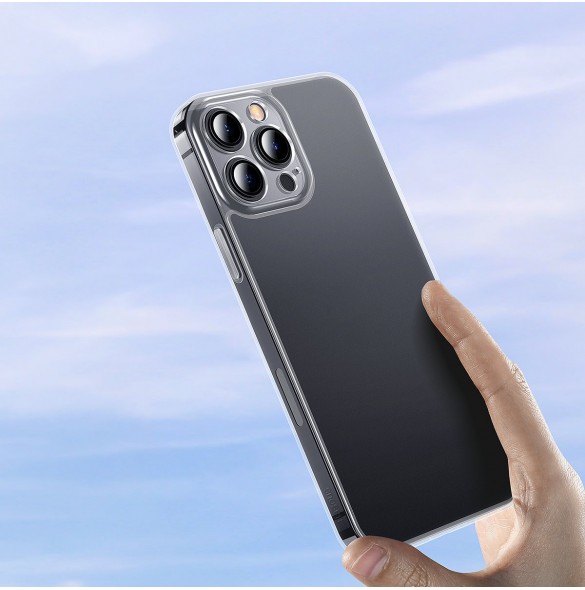 Baseus frostat glasfodral skal för iPhone 13 Pro hårt skal med gelram transparent (ARWS000702)