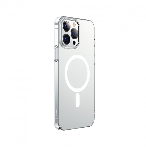 Baseus Crystal Case Magnetic Case för iPhone 13 Pro Max + Transparent skärmglas (MagSafe-kompatibelt) (ARJT000202)