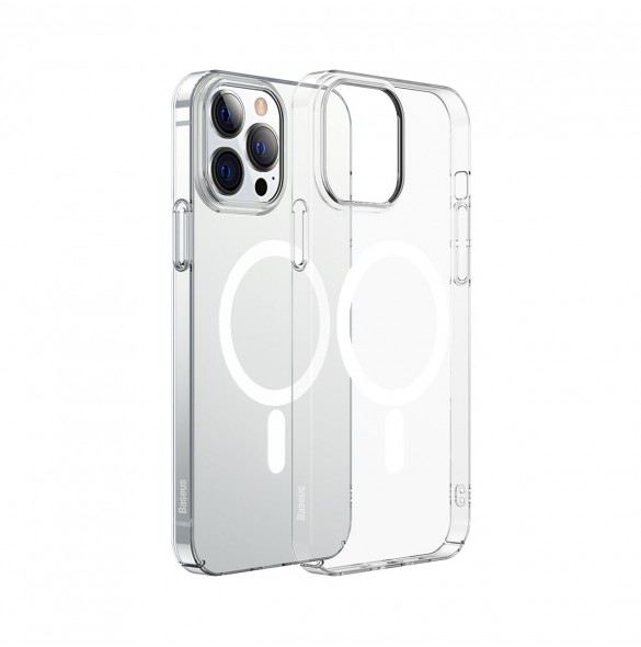 Baseus Crystal Case Magnetic Case för iPhone 13 Pro Max + Transparent skärmglas (MagSafe-kompatibelt) (ARJT000202)