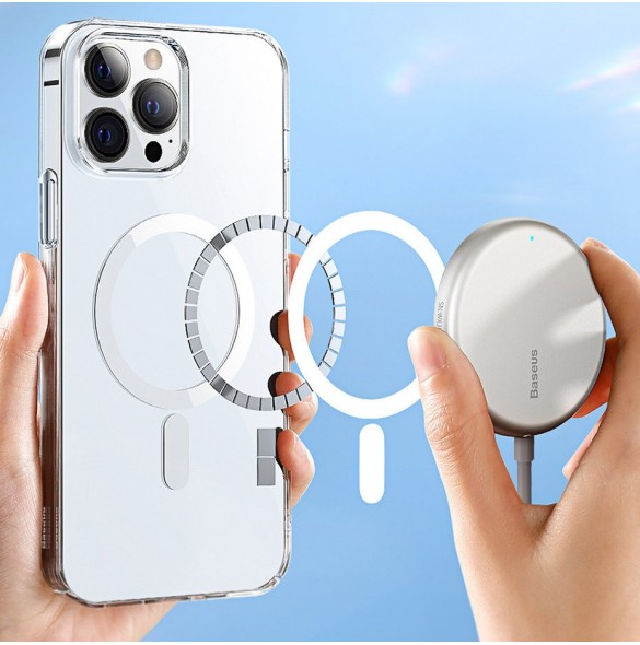 Baseus Crystal Case Magnetic Case för iPhone 13 Pro Max + Transparent skärmglas (MagSafe-kompatibelt) (ARJT000202)