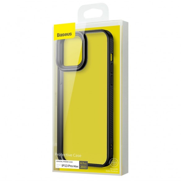 Baseus Crystal Phone Case Armor Case för iPhone 13 Pro Max med Gel Frame svart (ARJT000201)