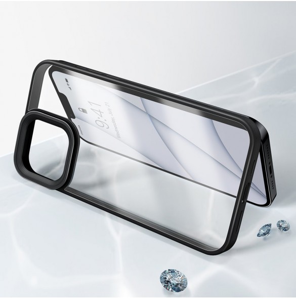 Baseus Crystal Phone Case Armor Case för iPhone 13 Pro Max med Gel Frame svart (ARJT000201)