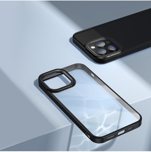 Baseus Crystal Phone Case Armor Case för iPhone 13 Pro Max med Gel Frame svart (ARJT000201)