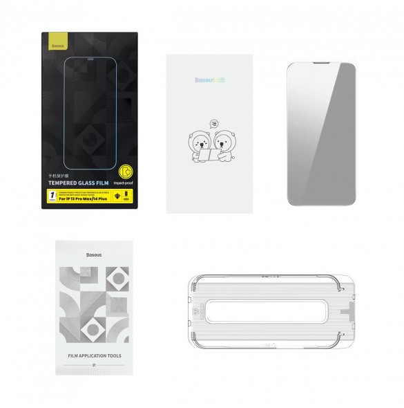 Baseus Privacy Härdat glas för iPhone 14 Plus / 13 Pro Max helskärm 0,4 mm Privacy Filter Anti Spy + Monteringssats