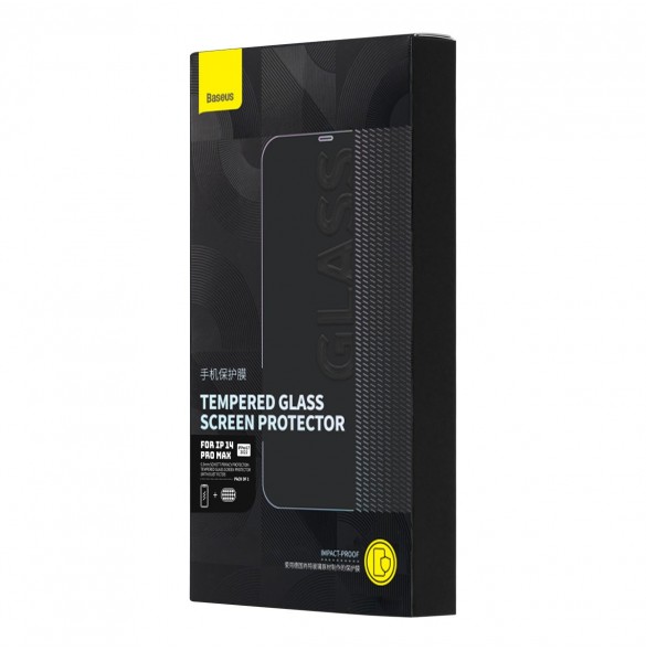Baseus Privacy Härdat glas för iPhone 14 Pro Max Helskärm 0,3 mm Sekretessfilter Anti Spy + Monteringsram
