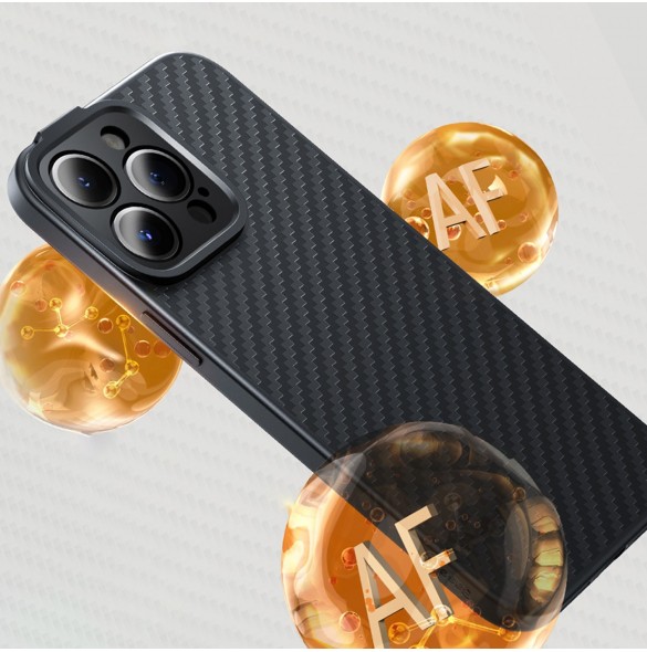 Pansarfodral för iPhone 14 Pro kompatibelt med MagSafe Baseus Syntetfiber härdat glas - svart