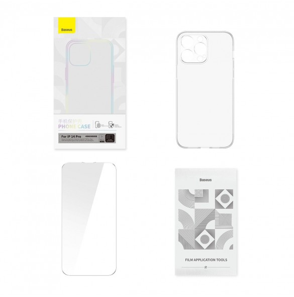 Baseus Corning Fodral för iPhone 14 Pro pansarskal + genomskinligt glas
