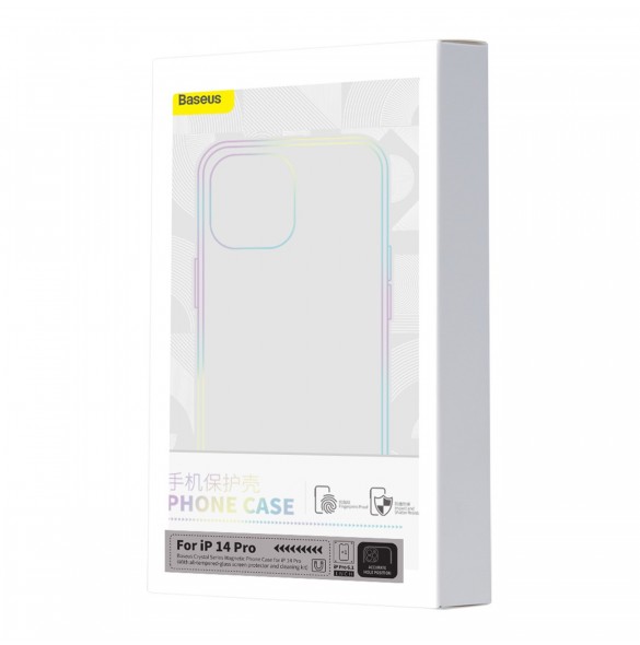 Baseus Crystal Magnetic Case för iPhone 14 Pro tunt MagSafe skal + transparent glas