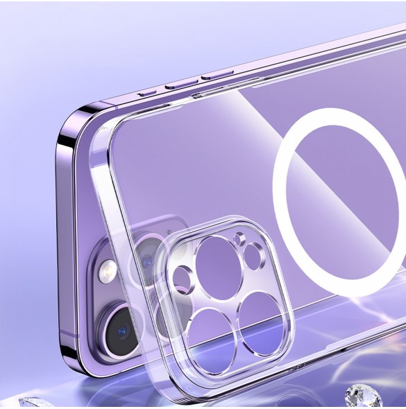 Baseus Crystal Magnetic Case för iPhone 14 Pro tunt MagSafe skal + transparent glas
