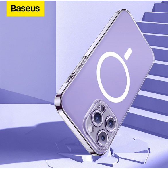 Baseus Crystal Magnetic Case för iPhone 14 Pro tunt MagSafe skal + transparent glas