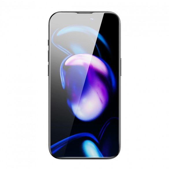 Baseus helskärmshärdat glas för iPhone 14 Pro med högtalarskydd 0,3 mm + monteringsram