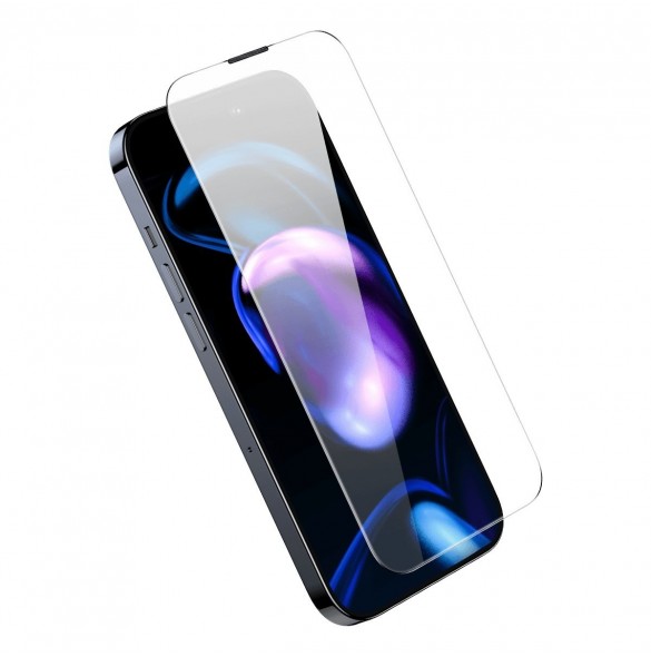 Baseus helskärmshärdat glas för iPhone 14 Pro med högtalarskydd 0,4 mm + monteringssats