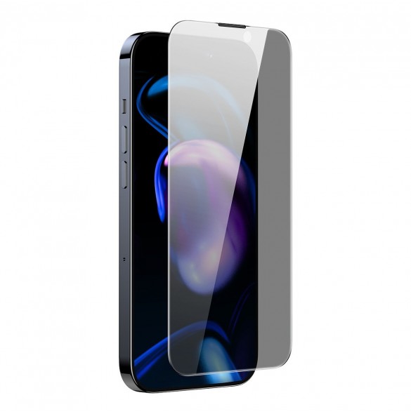 Baseus Privacy Härdat glas för iPhone 14 Pro Helskärm 0,3 mm Sekretessfilter Anti Spy + Monteringsram