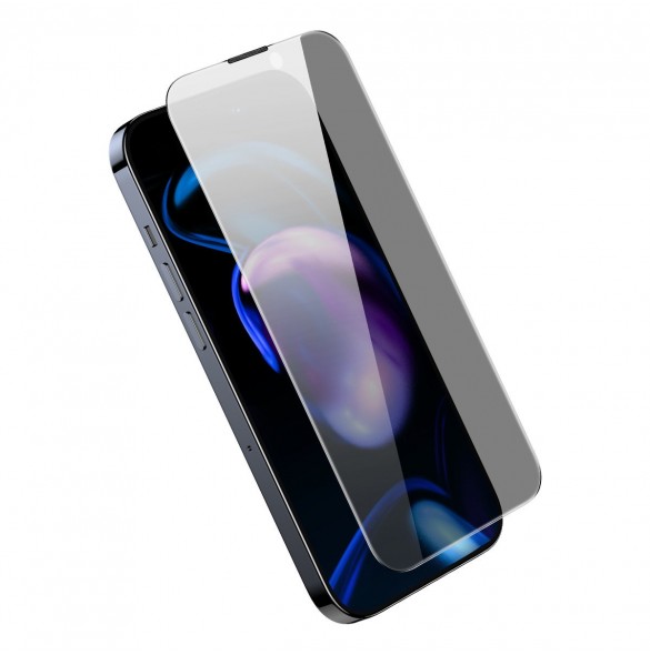 Baseus Privacy Härdat glas för iPhone 14 Pro Helskärm 0,3 mm Sekretessfilter Anti Spy + Monteringsram