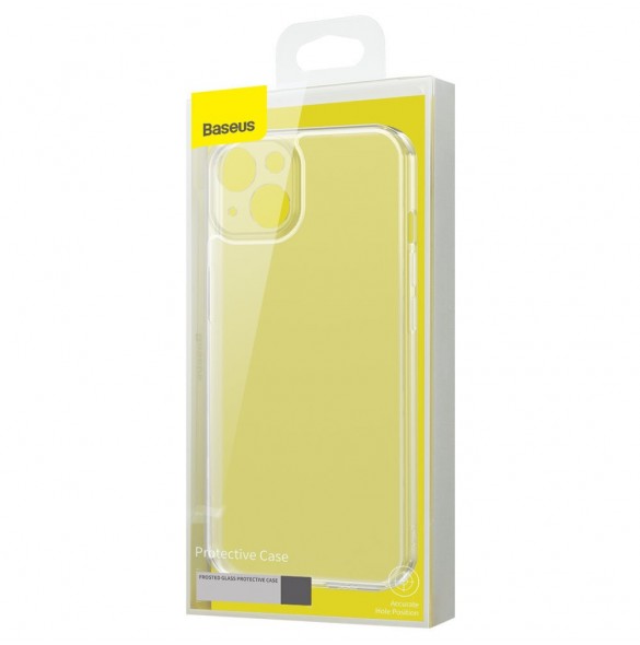 Baseus Frosted Glass Case skal för iPhone 13 hårt skal med en gelram svart (ARWS000901)
