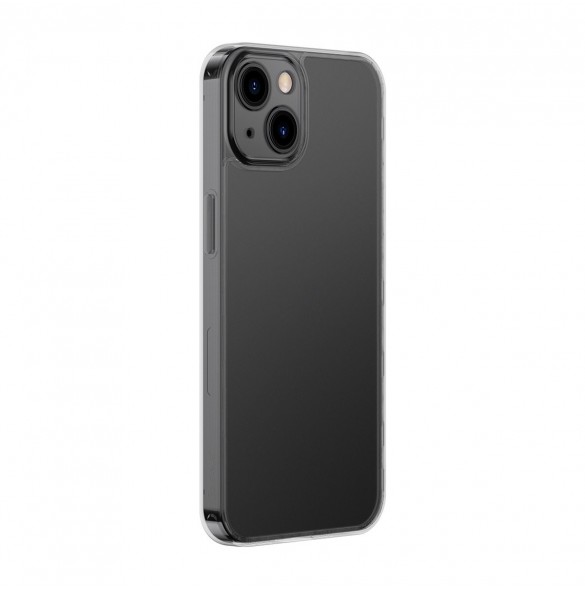Baseus Frosted Glass Case skal för iPhone 13 hårt skal med en gelram svart (ARWS000901)