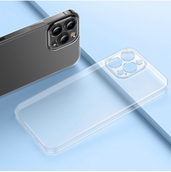Baseus Frosted Glass Case skal för iPhone 13 hårt skal med en gelram svart (ARWS000901)