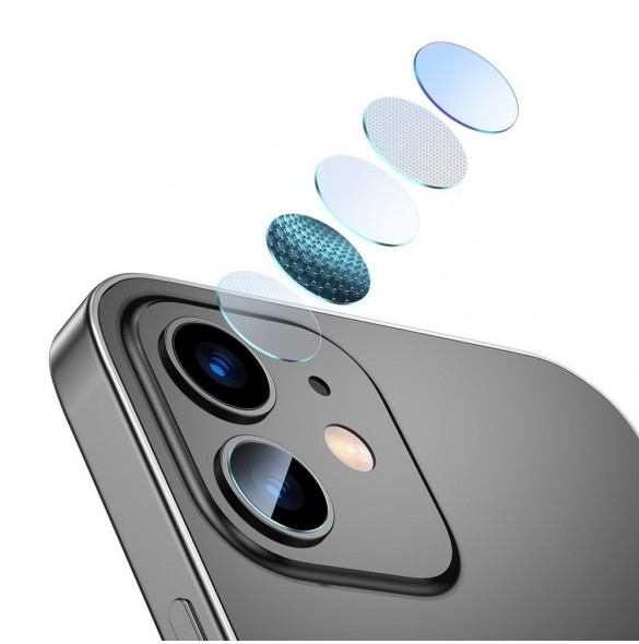 Baseus 2x 0,25 mm härdat glas 9H bakkamera för iPhone 12 / iPhone 12 mini transparent (SGAPIPH54N-JT02)