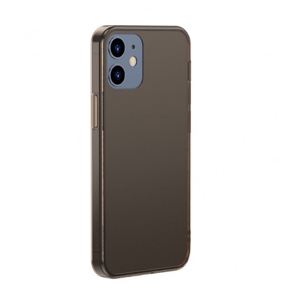 Baseus frostat glasfodral Stelt fodral med flexibel ram iPhone 12 mini Svart (WIAPIPH54N-WS01)