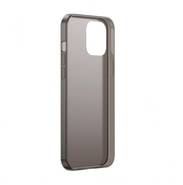 Baseus frostat glasfodral Stelt fodral med flexibel ram iPhone 12 mini Svart (WIAPIPH54N-WS01)