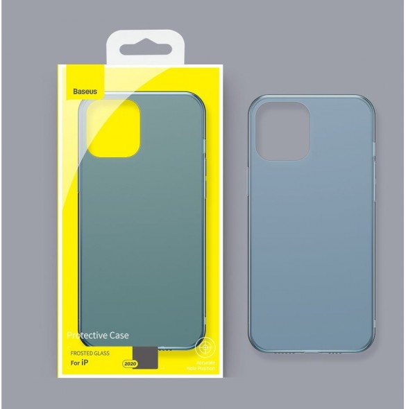 Baseus frostat glasfodral Stelt fodral med flexibel ram iPhone 12 mini Svart (WIAPIPH54N-WS01)